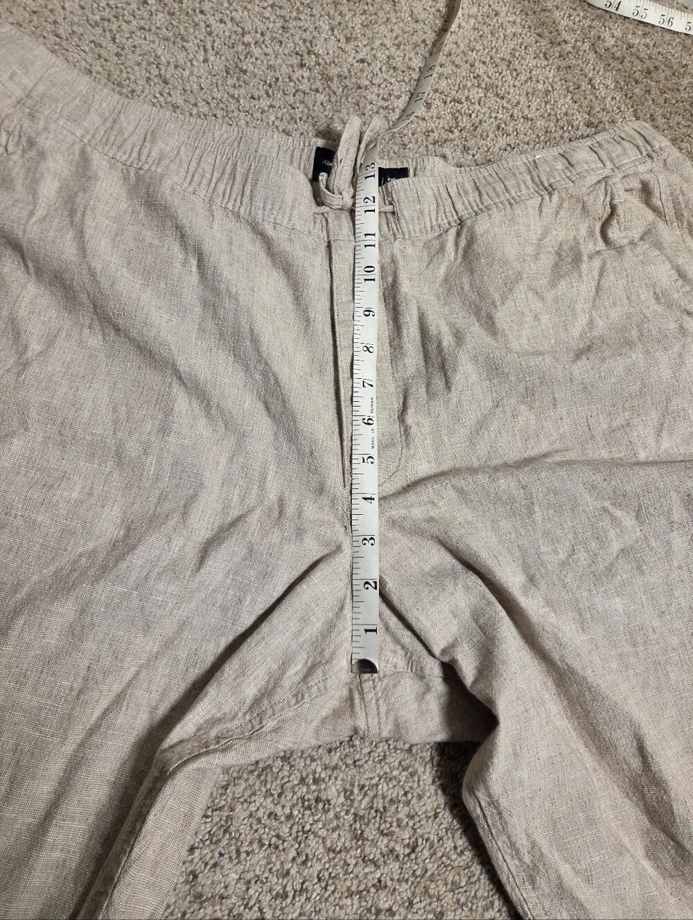 Abercrombie & Fitch Linen Blend Loose Pull On Pants Men's XXL Khaki Light Beige